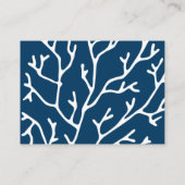 コーラルパタースタイリッシュン – ティール(緑がかった色)ブルー海テーマ 名刺 (裏面)