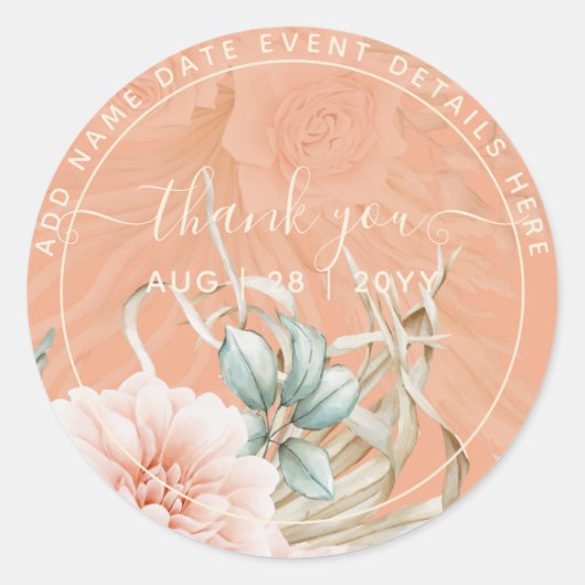 コーラルパンパスグラスサンキュービッグクラシックラウンドS ラウンドシール (正面)