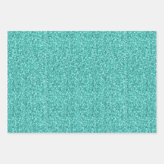 コーラルパーソナライズされたピンクターコイズグリッタースイーツ16 ラッピングペーパーシート (正面3)
