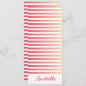 コーラルパーソナライズされたピーチグラディエントストライプブックマーク (正面/裏面)