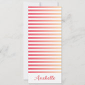 コーラルパーソナライズされたピーチグラディエントストライプブックマーク (正面)