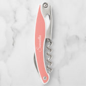 コーラルパーソナライズされた結婚ズの花嫁 ソムリエナイフ (裏面)