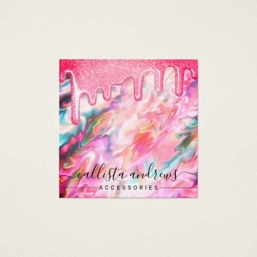 コーラルパールオパールグリッタードリップスイヤリングディスプレイ (正面)