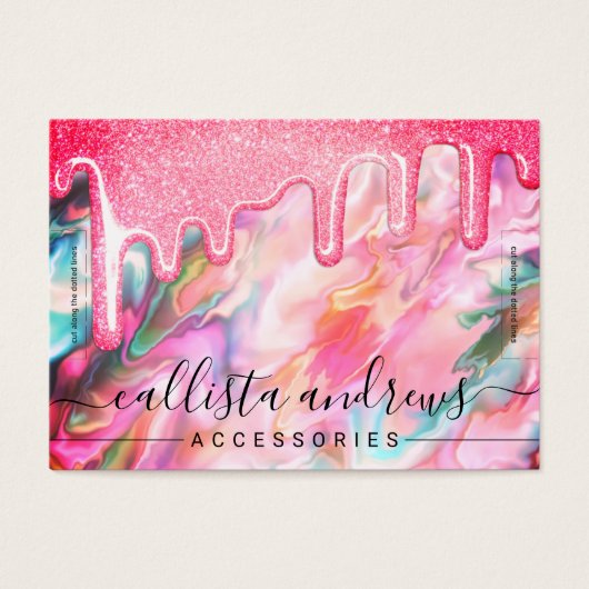 コーラルパールオパールグリッタードリップブレスレットディスプレイ (正面)