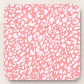 コーラルヒョウ印刷パターン コースター (正面)