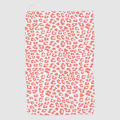 コーラルヒョウ柄 ゴルフタオル (正面)