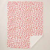 コーラルヒョウ柄 シェルパブランケット (正面)