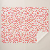 コーラルヒョウ柄 シェルパブランケット (正面(横))