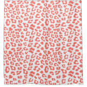 コーラルヒョウ柄 シャワーカーテン (正面)