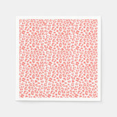 コーラルヒョウ柄 スタンダードカクテルナプキン (正面)