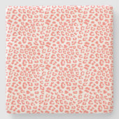 コーラルヒョウ柄 ストーンコースター (正面)