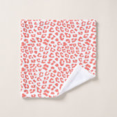 コーラルヒョウ柄 バスタオルセット (ウォッシュタオル)