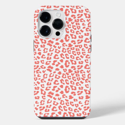 コーラルヒョウ柄 iPhoneケース (裏面)