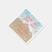 コーラルビーチウェーブズサンディトゥーズブライダルシャワー スタンダードカクテルナプキン (角)