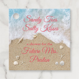 コーラルビーチウェーブズサンディトゥーズブライダルシャワー フェイバータグ