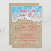 コーラルビーチウェーブブライダルシャワー招待 招待状 (正面/裏面)