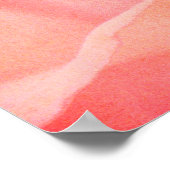 コーラルピかわいらしックローズローズフローラアート写真 ポスター (角)