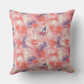 コーラルピはっきりしたンクのブラシストロークの飛び散り3 クッション (裏面)