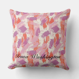 コーラルピはっきりしたンク2のブラシストロークの飛び散り クッション