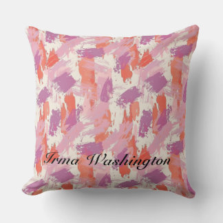 コーラルピはっきりしたンク2のブラシストロークの飛び散り クッション