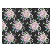 コーラルピエレガントッカラフルクの花フローラブラック テーブルクロス (正面(横))