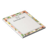 コーラルピエレガントックピンクイエローウォーターカラーガーデンフローラ ノートパッド (アングル)