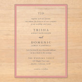 コーラルピエレガントックモノグラモダンム結婚ス アクリル招待状 (正面)