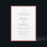 コーラルピエレガントックモノグラモダンム結婚ス 招待状<br><div class="desc">モダン結婚式招待状はserifとscriptフォントでクリーンなデザインを搭載。</div>