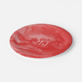 コーラルピエレガントックローズネーム21歳の誕生日フローラ ペーパープレート (アングル)