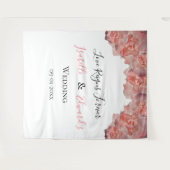 コーラルピエレガントックローズローズフローラフレ結婚ーム タペストリー (正面(横))