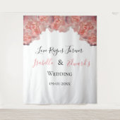 コーラルピエレガントックローズローズフローラフレ結婚ーム タペストリー (正面)