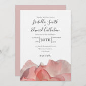 コーラルピエレガントックローズローズフローラ結婚式招待状 招待状 (正面/裏面)