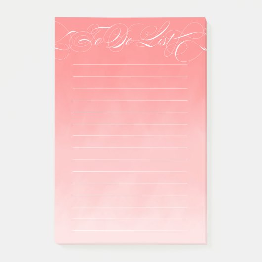コーラルピエレガントンクをリストする書道グラデーション ポストイット (正面)