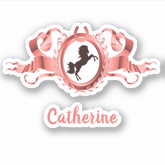 コーラルピエレガントンク馬のリボンクレスト名 シール (正面)