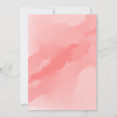 コーラルピシンプルックエレガントスウォーター結婚カラー 招待状 (裏面)