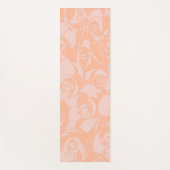 コーラルピスタイリッシュンクフローライラストレーションパターン ヨガマット (正面)