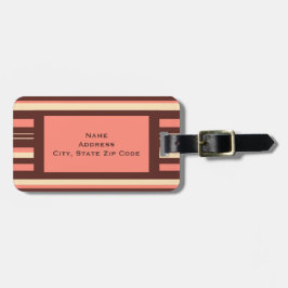 コーラルピストライプのックトラベルバッグIDカスタム ラゲッジタグ