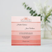コーラルピストライプのックトーンオン結婚トーン 招待状 (スタンド正面)