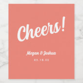 コーラルピミニマルックスクリプ結婚トの ワインラベル (シングルラベル)