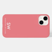 コーラルピミニマルンクモダンイニシャルモノグラム Case-Mate iPhoneケース (裏面 (横))