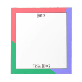 コーラルピモダンッガーリークブルーグリーンモノグラムの ノートパッド