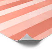 コーラルピモダンックテクスチャストライプアート ポスター (角)
