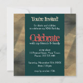 コーラルピモダンッグランジクフラワーカスタム招待状 招待状 (裏面)