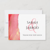 コーラルピモダンンク写真結婚のサンキューカード サンキューカード (正面)