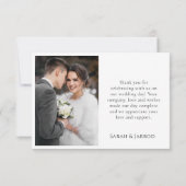 コーラルピモダンンク写真結婚のサンキューカード サンキューカード (裏面)