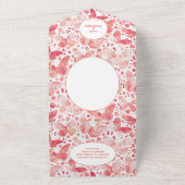 コーラルピモダンンク水彩蝶絵画の オールインワン招待状 (外側)