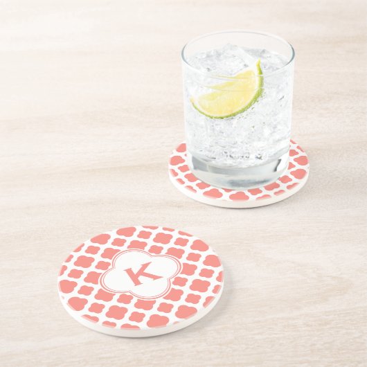 コーラルピモノグラムのンククローバーパターン コースター (側面)