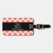 コーラルピモノグラムのンククローバーパターン ラゲッジタグ (正面横)