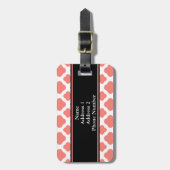 コーラルピモノグラムのンククローバーパターン ラゲッジタグ (正面縦)