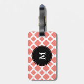 コーラルピモノグラムのンククローバーパターン ラゲッジタグ (裏面縦)